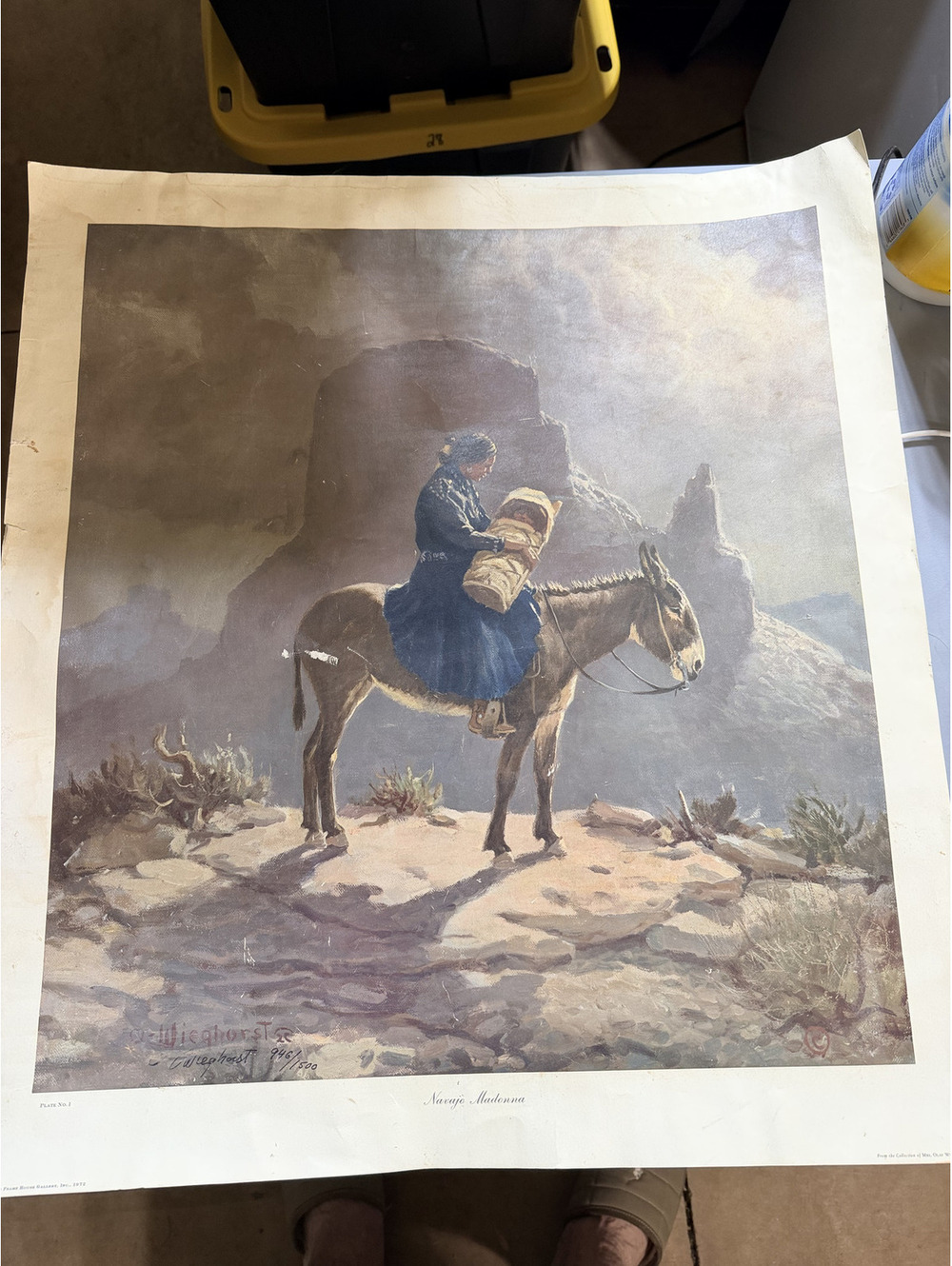 Navajo Madonna Olaf Wieghorst Signed Numbered Western Art Print 946/1500 Vintage